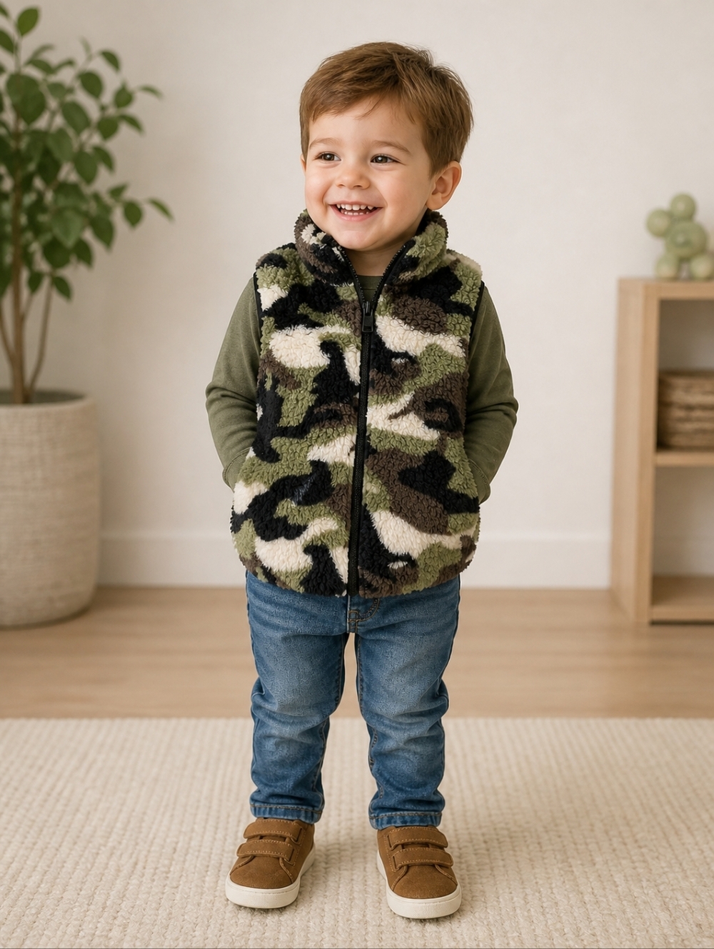Camouflage Sherpa Vest 2T